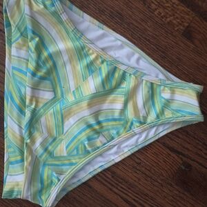 L*Space Striped Bikini Bottom - Green and Yellow